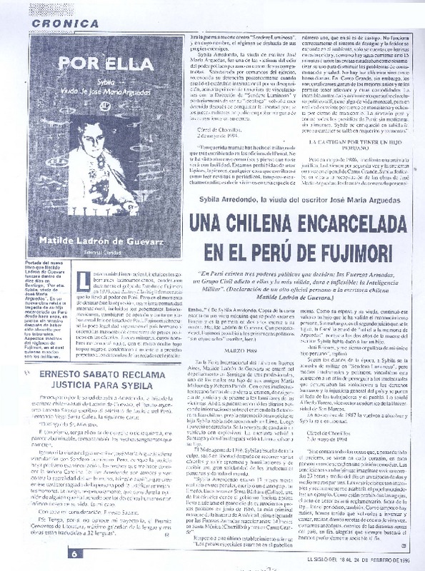 Una chilena encarcelada en el Perú de Fujimori.  [artículo]