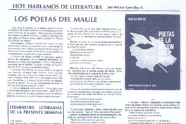 Los poetas del Maule  [artículo] Héctor González V.