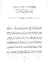 Textos históricos del Imperio Romano hasta el siglo VII  [artículo] Luis Rojas Donat.
