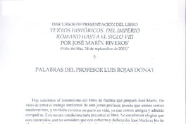 Textos históricos del Imperio Romano hasta el siglo VII  [artículo] Luis Rojas Donat.