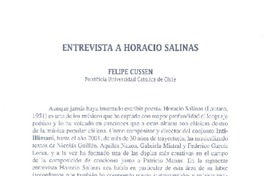 Entrevista a Horacio Salinas  [artículo] Felipe Cussen.