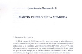 Martín Panero en la memoria  [artículo] Juan Antonio Massone del C.