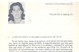 Unamuno y Chile  [artículo] Patricia Arancibia Clavel.