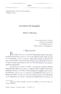Ausencia de Joaquín  [artículo] Mario Valdovinos