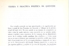 Teoría y práctica política de Quevedo  [artículo] José Antonio Álvarez Vázquez.