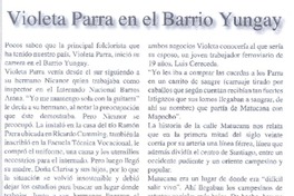 Violeta Parra en el Barrio Yungay  [artículo] Sebastián Redolés.