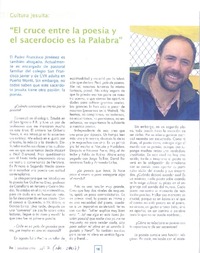 "El cruce entre la poesía y el sacerdocio es la palabra" (entrevista)  [artículo] Andrés Mardones.