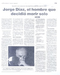 Jorge Díaz, el hombre que decidió morir solo  [artículo]Joaquín Riveros Bustos.