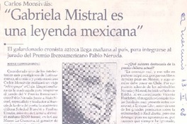 "Gabriela Mistral es una leyenda mexicana"  [artículo] Maureen Lennon Zaninovic.