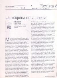 La máquina de la poesía  [artículo] Pedro Gandolfo.