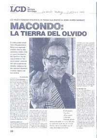Macondo, la tierra del olvido  [artículo] Carolina Rojas.
