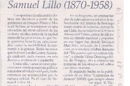 Samuel Lillo (1870-1958)  [artículo] Miguel Laborde.