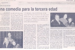 Una comedia para la tercera edad  [artículo] Alvaro Rivera.