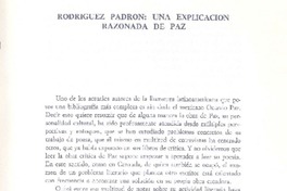 Rodríguez Padrón: Una explicación razonada de Paz  [artículo] Manuel Vilanova.