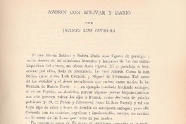 Azorín con Bolívar y Darío  [artículo] Jacinto Luis Guereña.