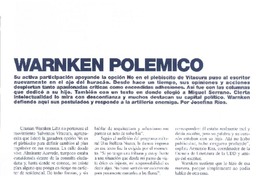Warnken polémico (entrevista)  [artículo] Josefina Ríos.