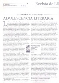 Adolescencia literaria  [artículo] Pedro Gandolfo.