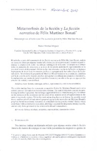 Metamorfosis de la ficción y La ficción narrativa de Félix Martínes Bonati  [artículo] Malva Marina Vásquez.
