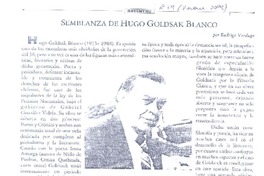 Semblanza de Hugo Goldsak Blanco  [artículo] Rodrigo Verdugo.