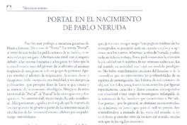 Portal en el nacimiento de Pablo Neruda  [artículo] Luis Sánchez Latorre.