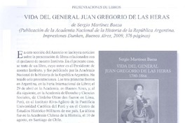 Vida del general Juan Gregorio de las Heras  [artículo] Sergio Martínez Baeza.