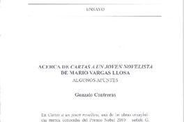Acerca de Cartas a un joven novelista  [artículo] Gonzalo Contreras.
