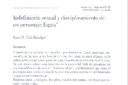 Indefinición sexual y disciplinamiento de un personaje Equis  [artículo] Juan D. Cid Hidalgo.