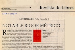 Notable rigor métrico  [artículo] Pedro Gandolfo.