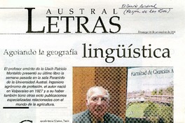 Agotando la geografía lingüística  [artículo] Daniel Navarrete.