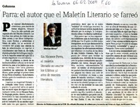 Parra: el autor que el maletín literario se farreó  [artículo] Matías Rivas.
