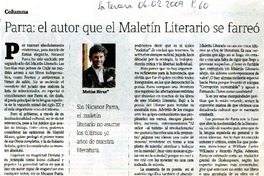 Parra: el autor que el maletín literario se farreó  [artículo] Matías Rivas.