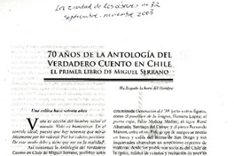 70 años de la antología del verdadero cuento en Chile: el primer libro de Miguel Serrano [artículo] Rafael Videla Eissmann.