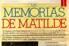 Las memorias de Matilde  [artículo] Inés María Cardone.