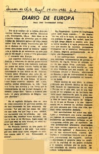 Diario de Europa  [artículo] Juan José Irarrázabal Yáñez.