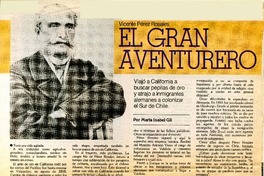 El gran aventurero  [artículo] María Isabel Gil.