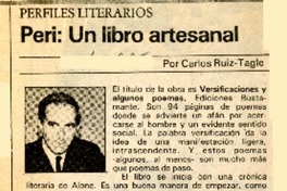 Peri, un libro artesanal  [artículo] Carlos Ruiz-Tagle.