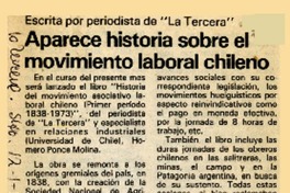 Aparece historia sobre el movimiento laboral chileno  [artículo].
