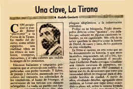 Una clave, La Tirana  [artículo] Rodolfo Gambetti.