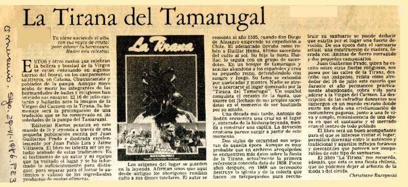 La Tirana del Tamarugal  [artículo] Christiane Raczynski.