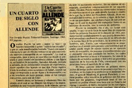 Un cuarto de siglo con Allende  [artículo] Alfonso Calderón.