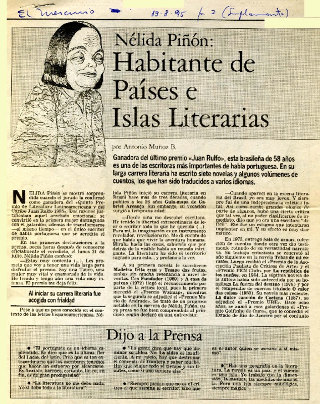 Habitante de países e islas literarias  [artículo] Antonio Muñoz B.