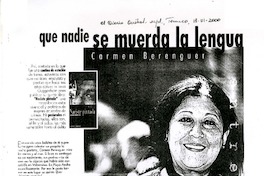 Que nadie se muerda la lengua  [artículo] Carmen Berenguer