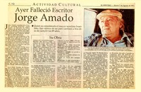 Ayer falleció escritor Jorge Amado  [artículo]
