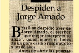 Despiden a Jorge Amado  [artículo]