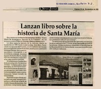 Lanzan libro sobre la historia de Santa María  [artículo].