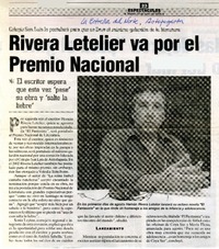 Rivera Letelier va por el Premio Nacional  [artículo]