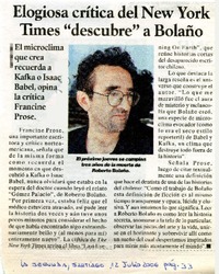 Elogiosa crítica del New York Times "descubre" a Bolaño  [artículo]