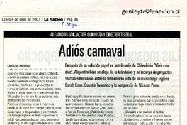Adios Carnaval (entrevista)  [artículo]Carolina Ahumada.