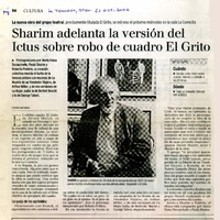 Sharim adelanta la versión del Ictus sobre robo de cuadro El Grito  [artículo] Rodrigo Miranda.