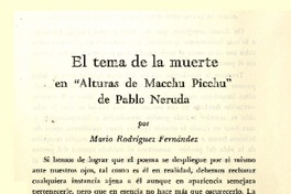 El tema de la muerte en "Alturas de Macchu Picchu" de Pablo Neruda Mario Rodríguez Fernández.